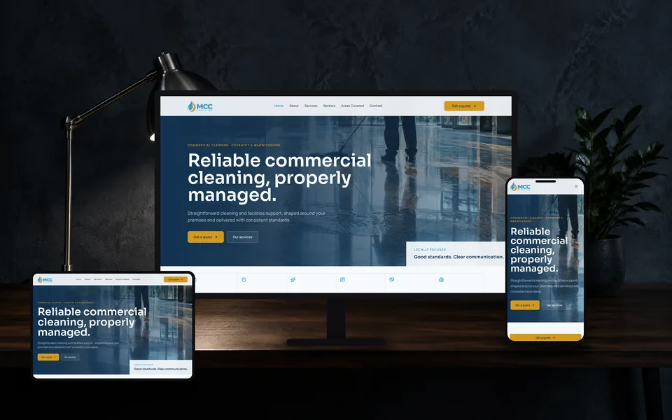 MCC Facilities website shown in a realistic setting